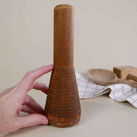 Primitive Wood Bobbin Spool 8in, Vintage Wooden Bobbin, Vintage Thread Spindle