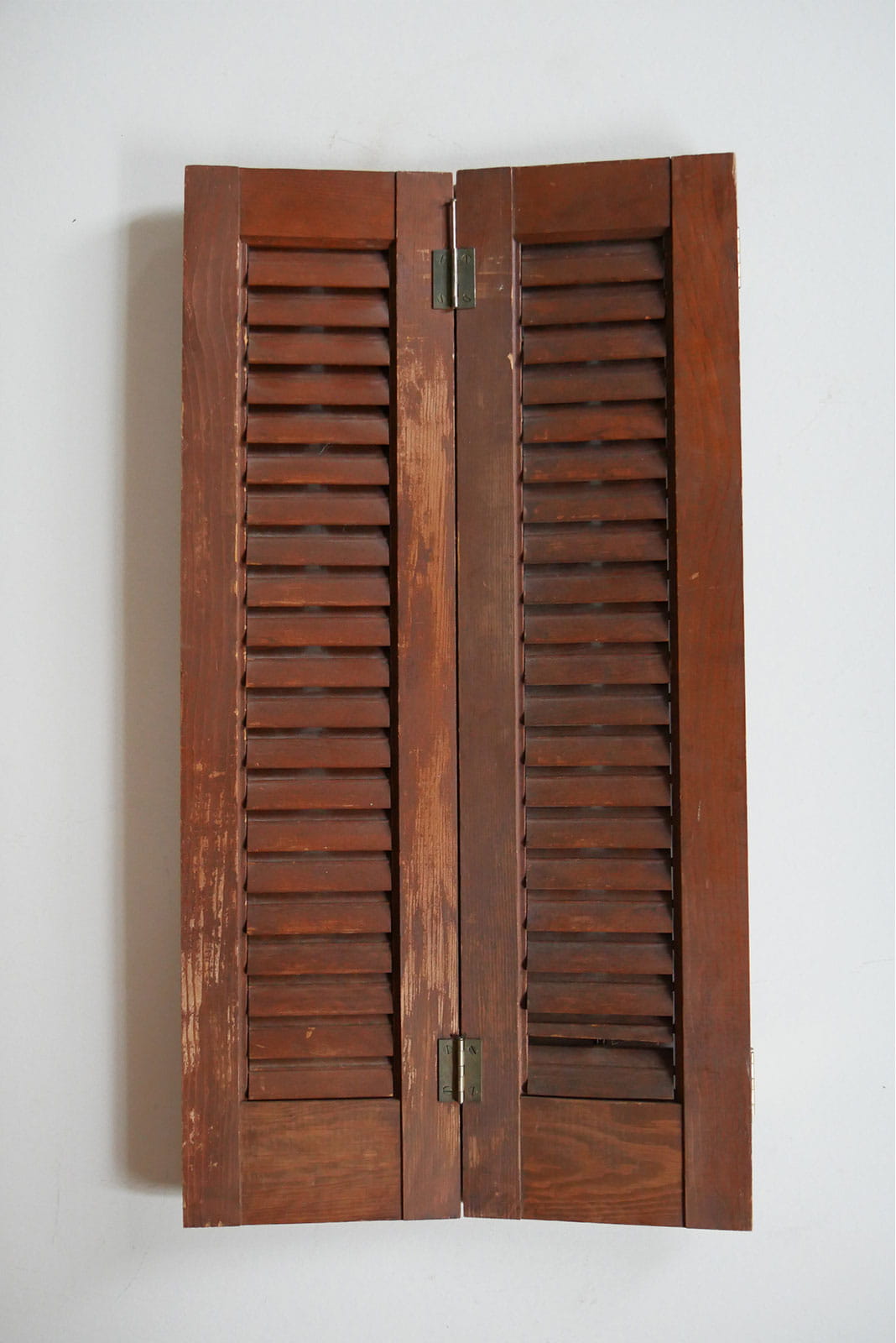 Vintage Wood Stained Shutters, Cottagecore Shutters, Vintage Shutter Wall Decor, Vintage Farmhouse Wall Decor, Vintage Primitve Shutters, Primitive Wall Decor, Vintage Wood Stained Shutters