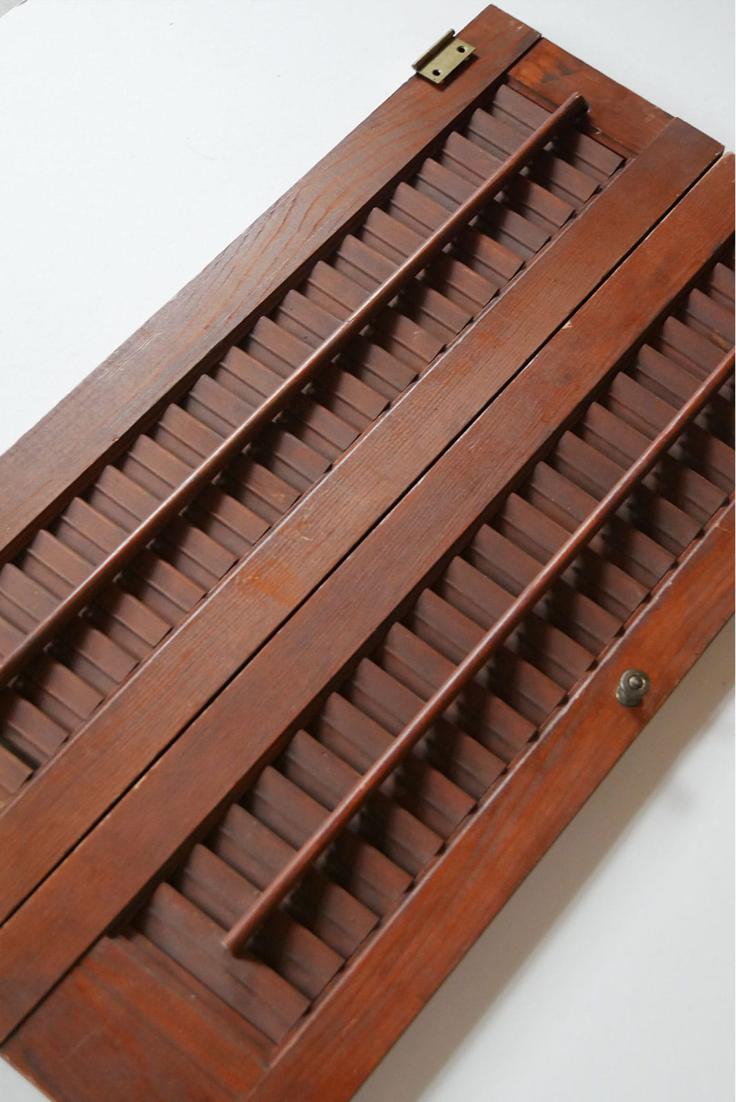 Vintage Wood Stained Shutters, Cottagecore Shutters, Vintage Shutter Wall Decor, Vintage Farmhouse Wall Decor, Vintage Primitve Shutters, Primitive Wall Decor, Vintage Wood Stained Shutters