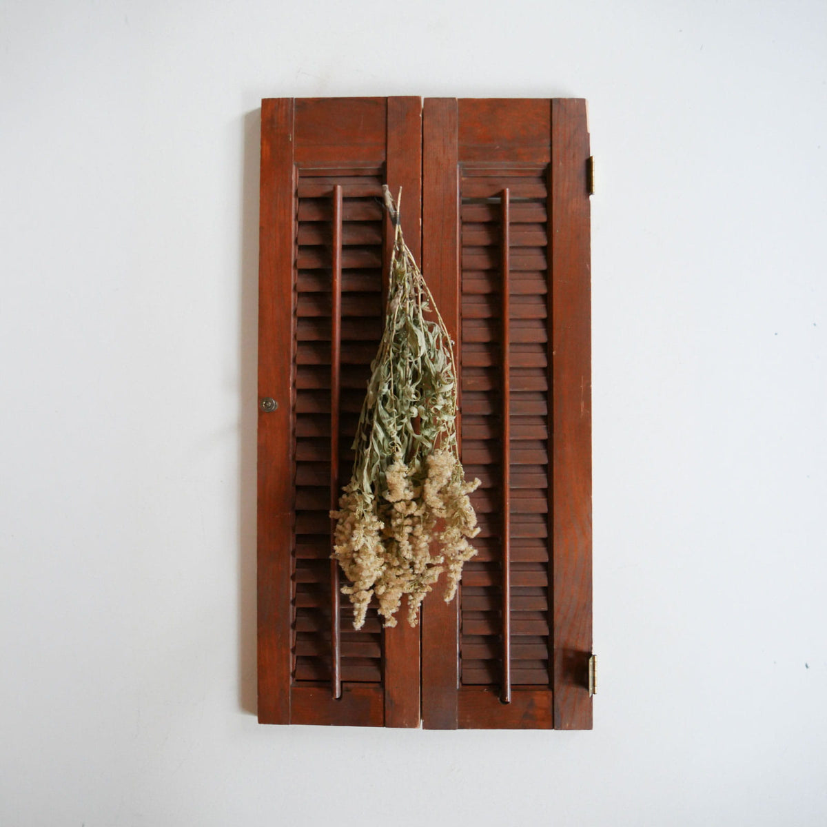 Vintage Wood Stained Shutters, Cottagecore Shutters, Vintage Shutter Wall Decor, Vintage Farmhouse Wall Decor, Vintage Primitve Shutters, Primitive Wall Decor, Vintage Wood Stained Shutters