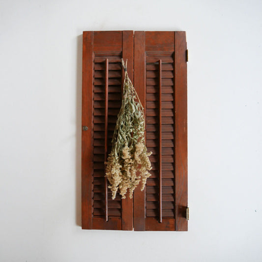 Vintage Wood Stained Shutters, Cottagecore Shutters, Vintage Shutter Wall Decor, Vintage Farmhouse Wall Decor, Vintage Primitve Shutters, Primitive Wall Decor, Vintage Wood Stained Shutters
