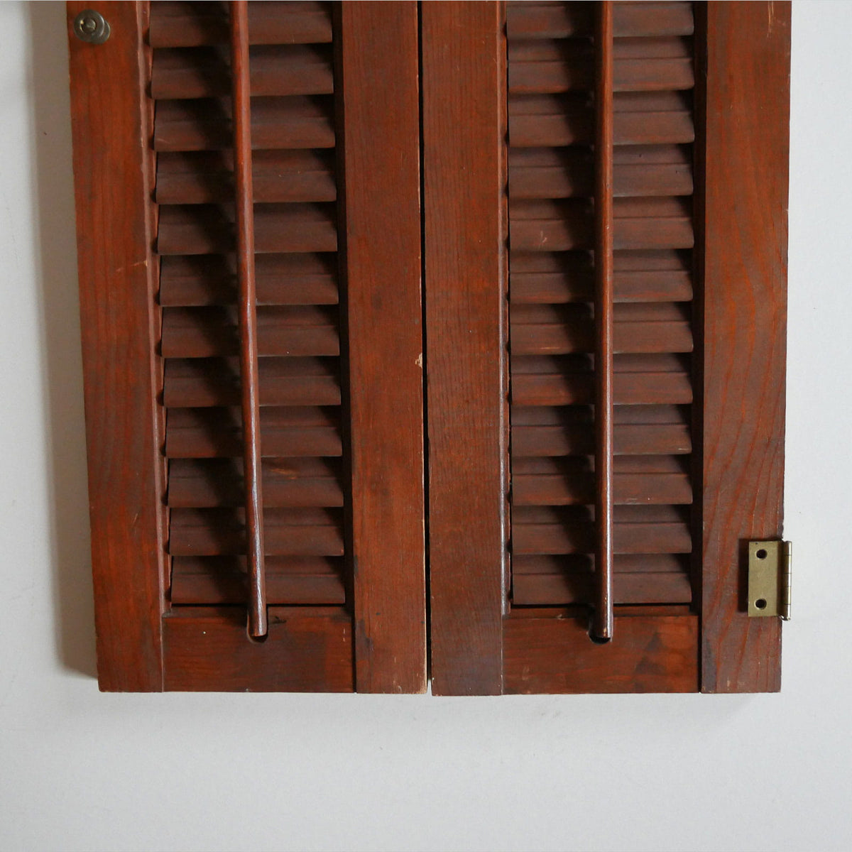 Vintage Wood Stained Shutters, Cottagecore Shutters, Vintage Shutter Wall Decor, Vintage Farmhouse Wall Decor, Vintage Primitve Shutters, Primitive Wall Decor, Vintage Wood Stained Shutters