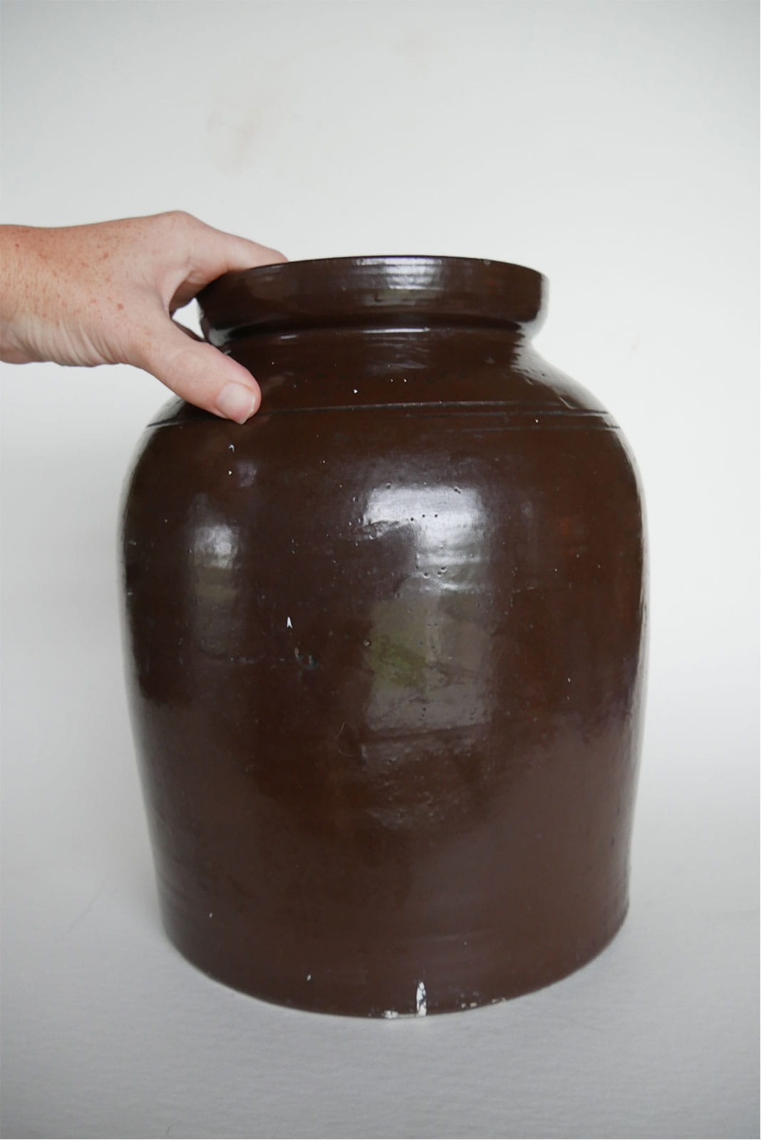 Vintage XL Brown Stoneware Crock, Primitive Crock, Vintage Brown Stoneware, Vintage Crocks, Large VIntage Stoneware, Vintage Large Crocks, Large Vintage Brown Crocks