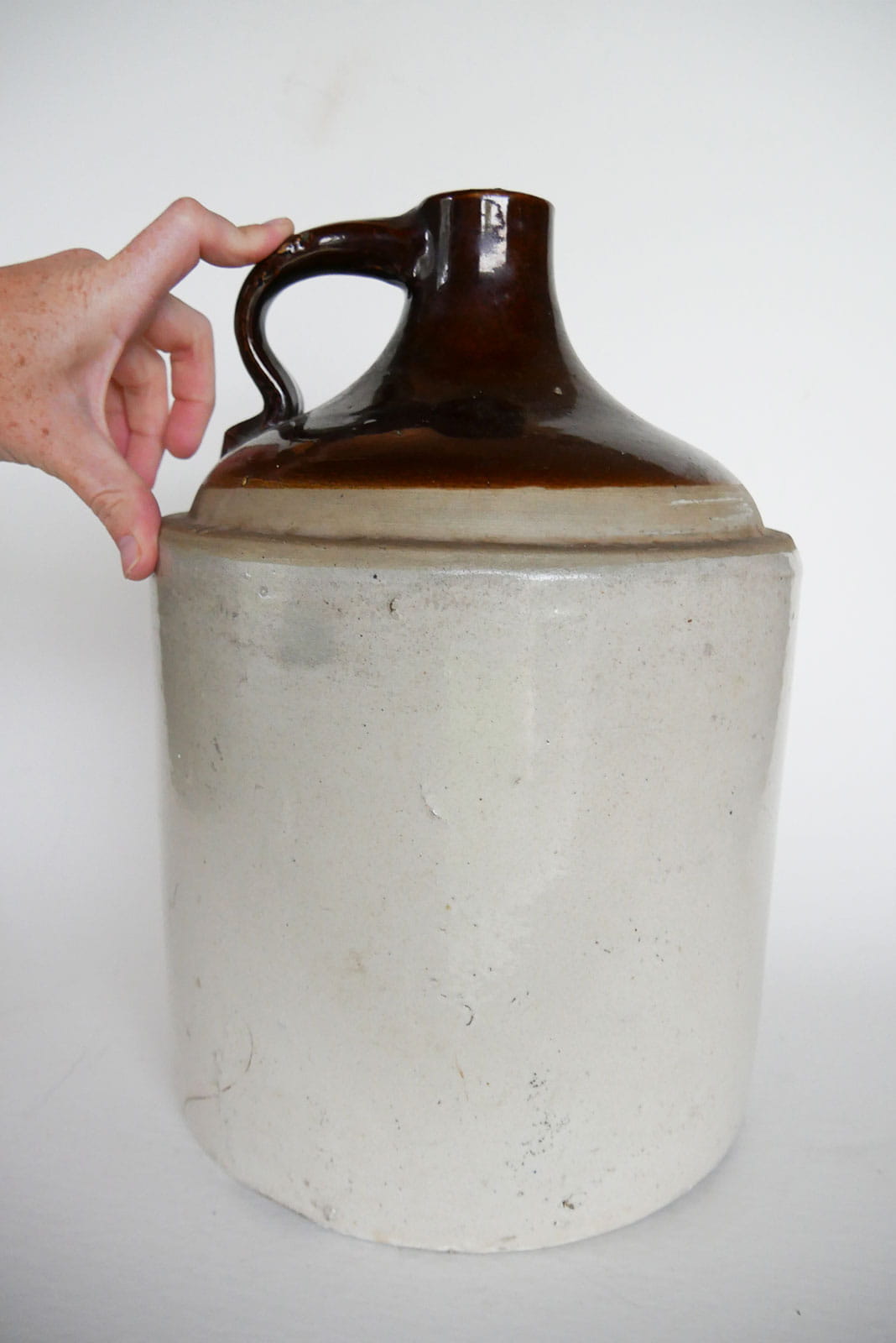 Vintage XL two Tone Stoneware Crock, Primitive Crock, Vintage Two Tone Stoneware, Vintage Crocks, Large VIntage Stoneware, Vintage Large Crocks, Large Vintage Two Tone Crocks