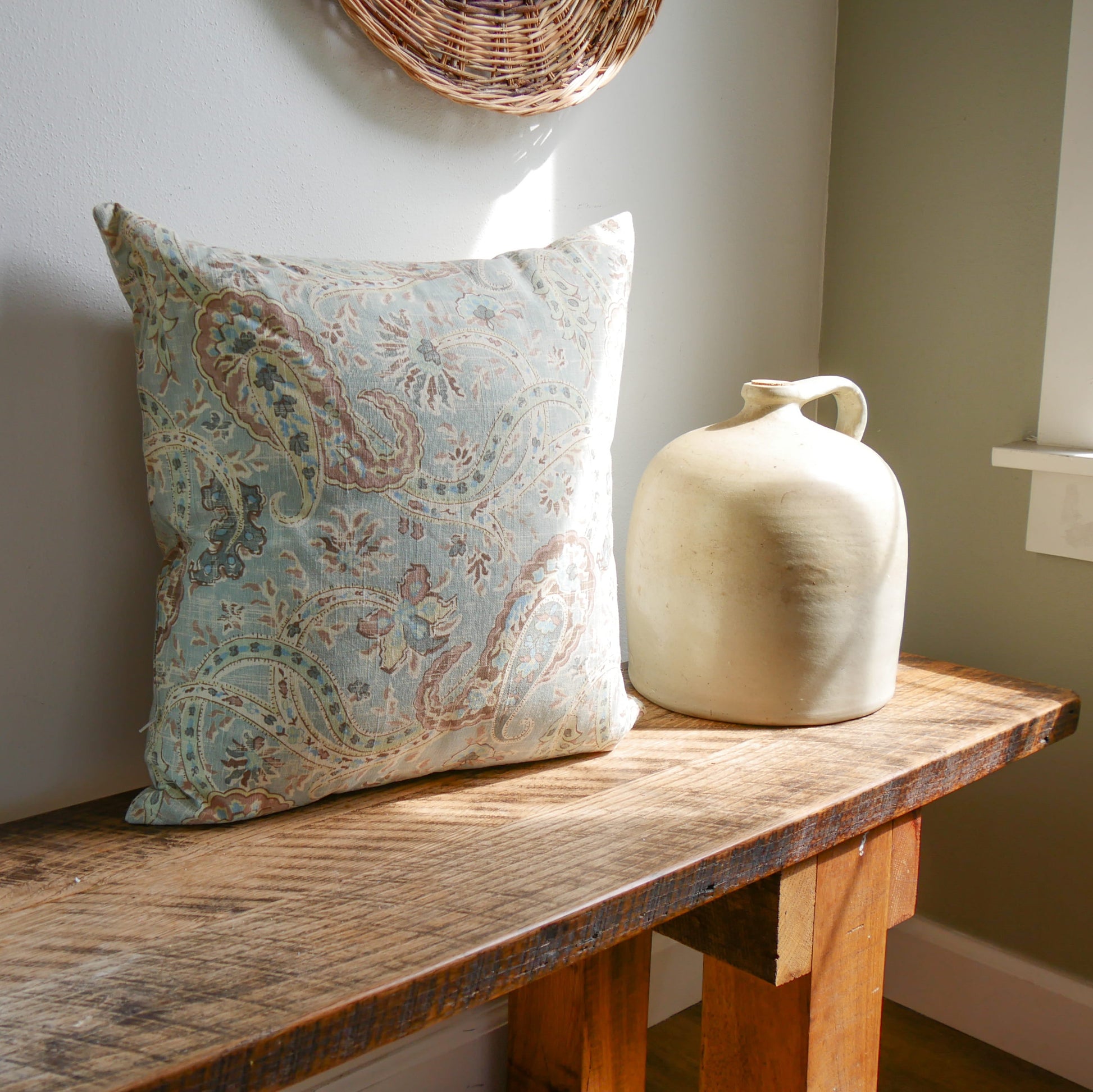Vintage Teal Floral Detail Accent Pillow, Floral Throw Pillow, Vintage Floral Accent Pillow, Cottage Throw Pillow, Cottagecore Floral ACcent Pillow