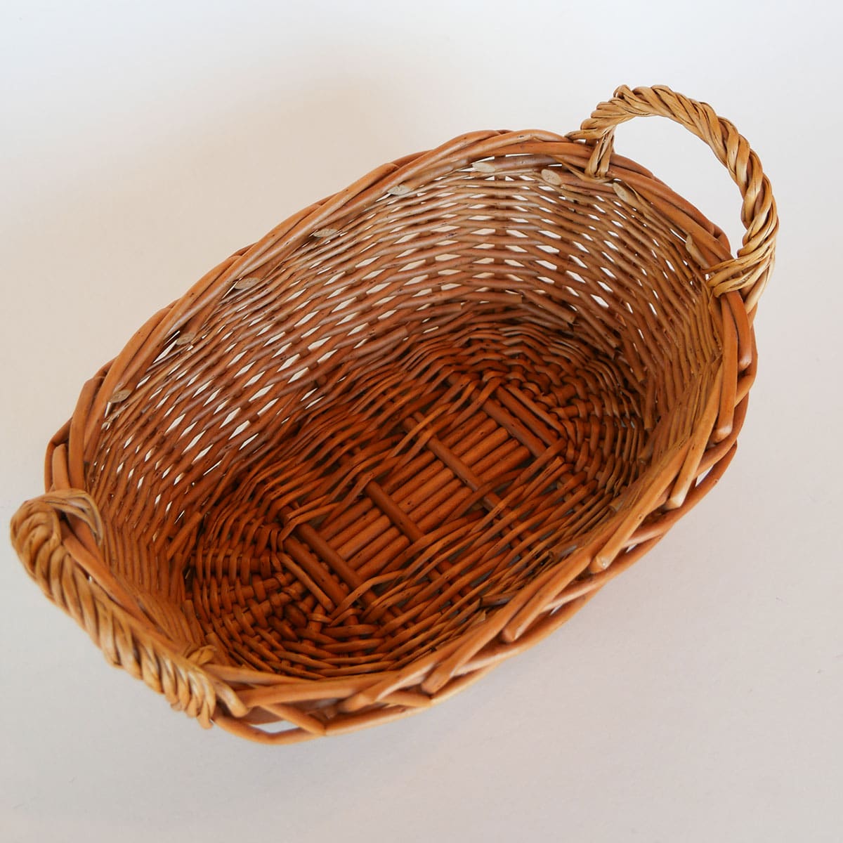 Vintage Rattan Wicker Basket with Handles, Farmhouse Baskets