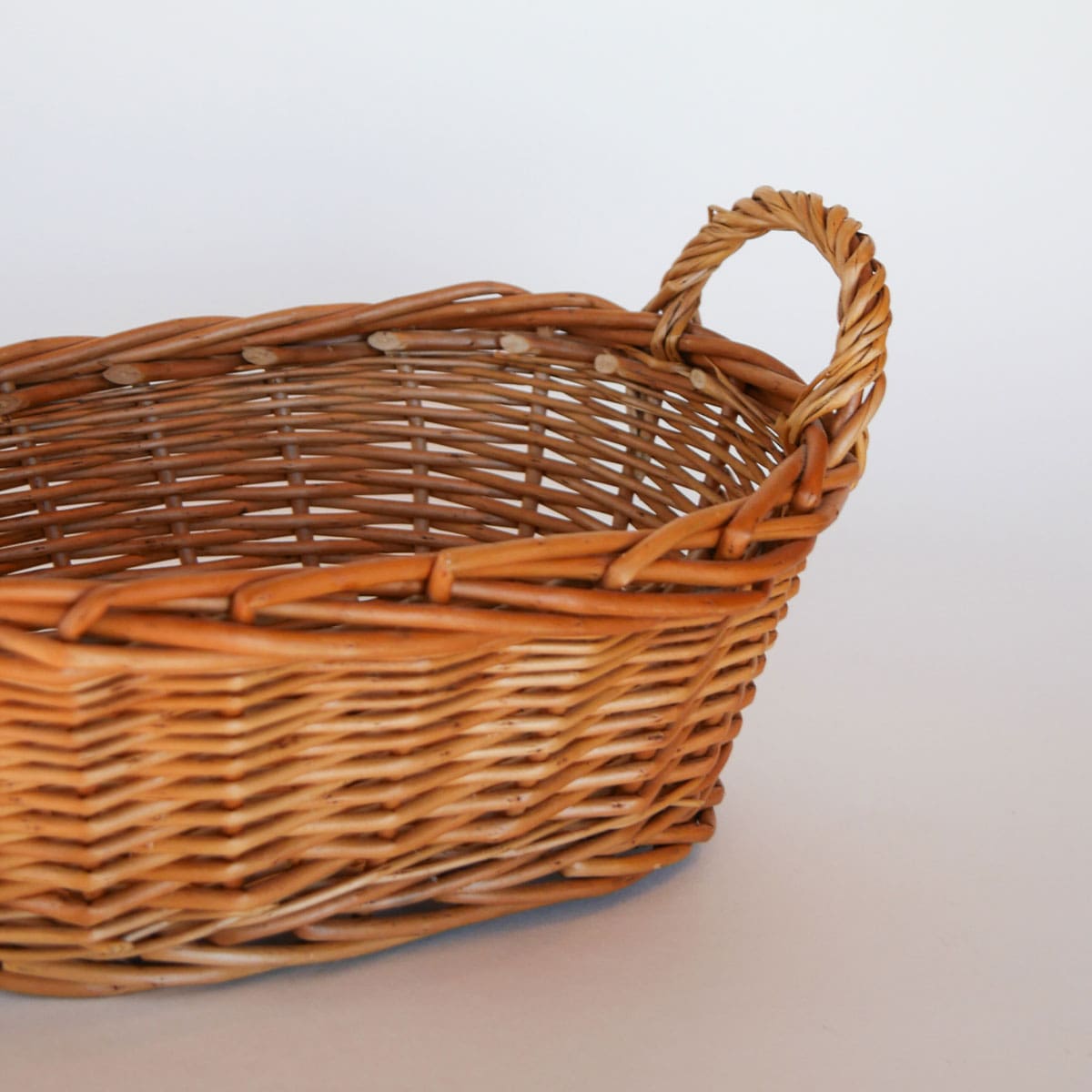 Vintage Rattan Wicker Basket with Handles