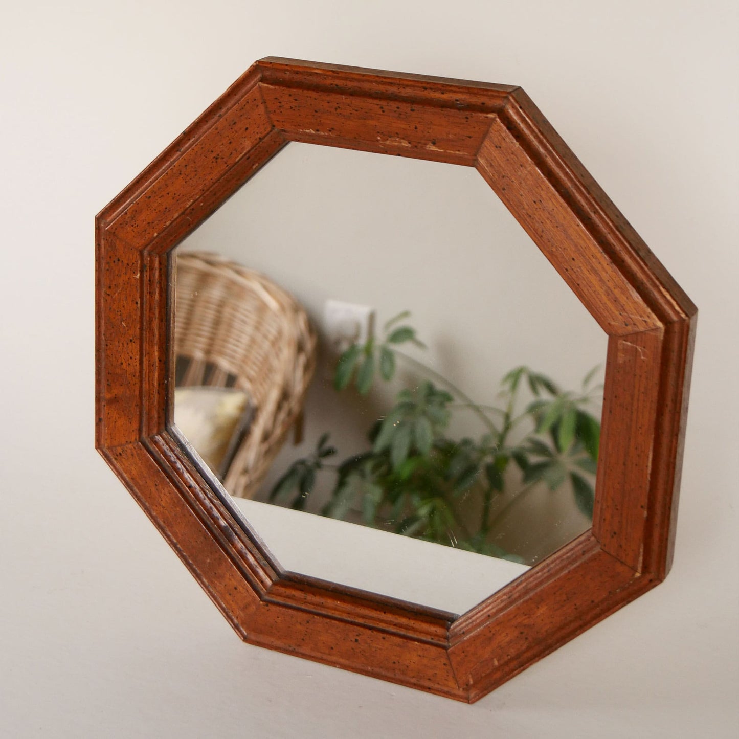 Vintage Octagon Mirror, Vintage Wood Gallery Mirror