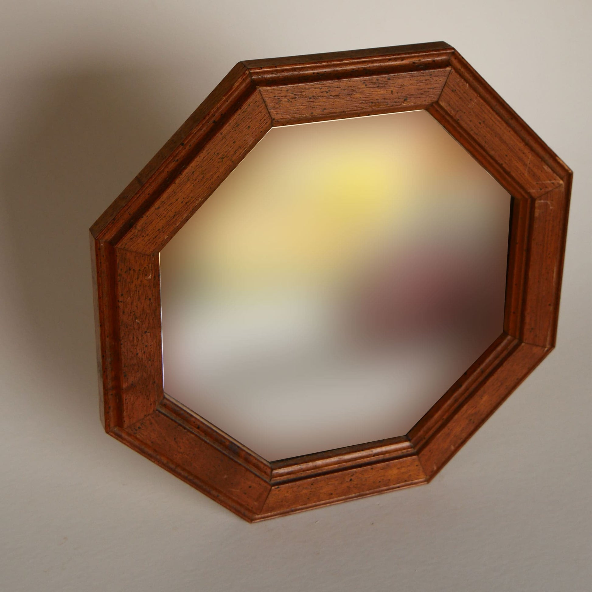 Vintage Octagon Mirror, Vintage Wood Gallery Mirror