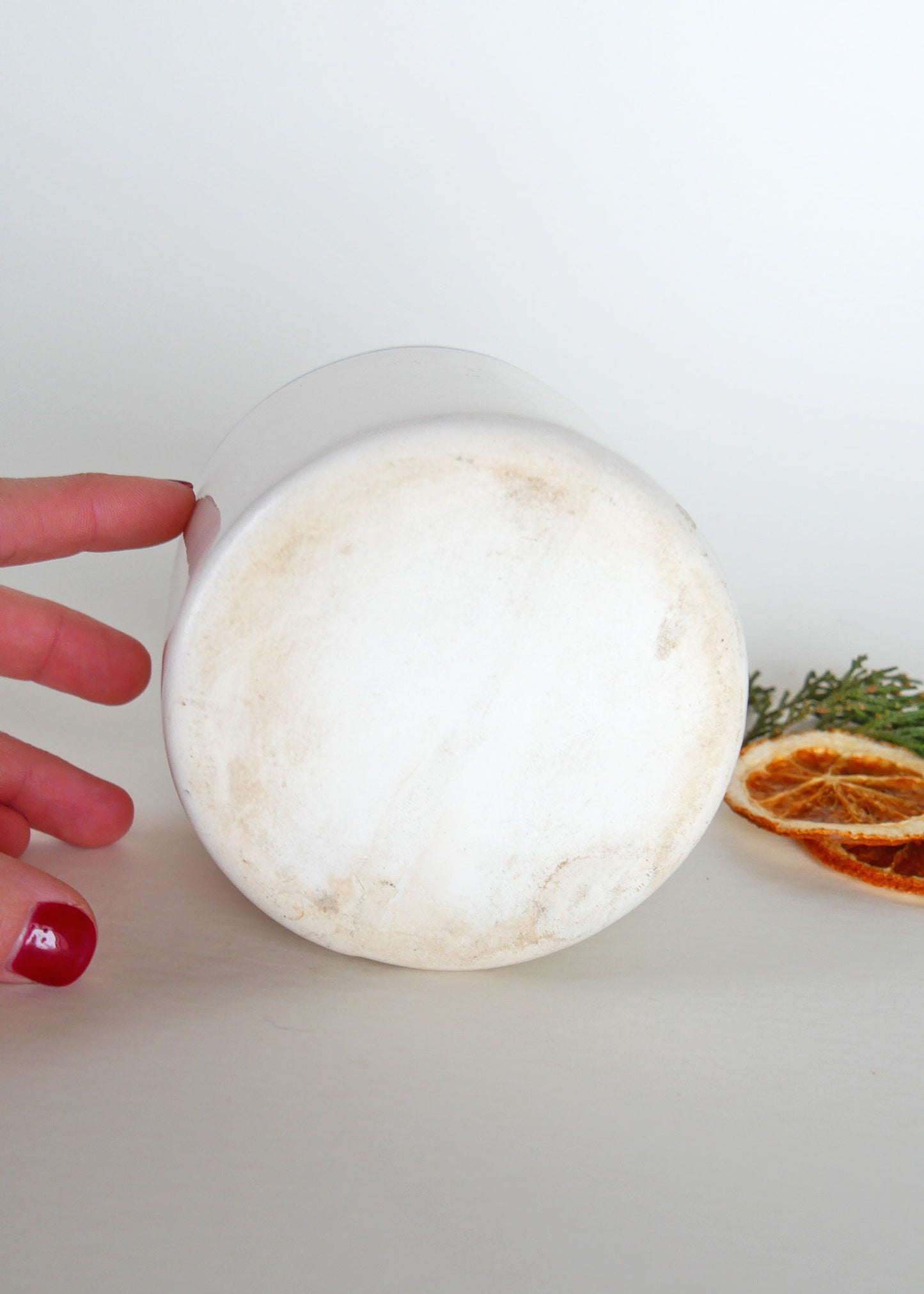 White Ceramic Jug with Blue Stripe, Farmhouse Jug, Farmhouse Ceramic, Farmhouse Pottery Jug, Farmhouse Candlestick Holder, Vintage Farmhouse DEcor