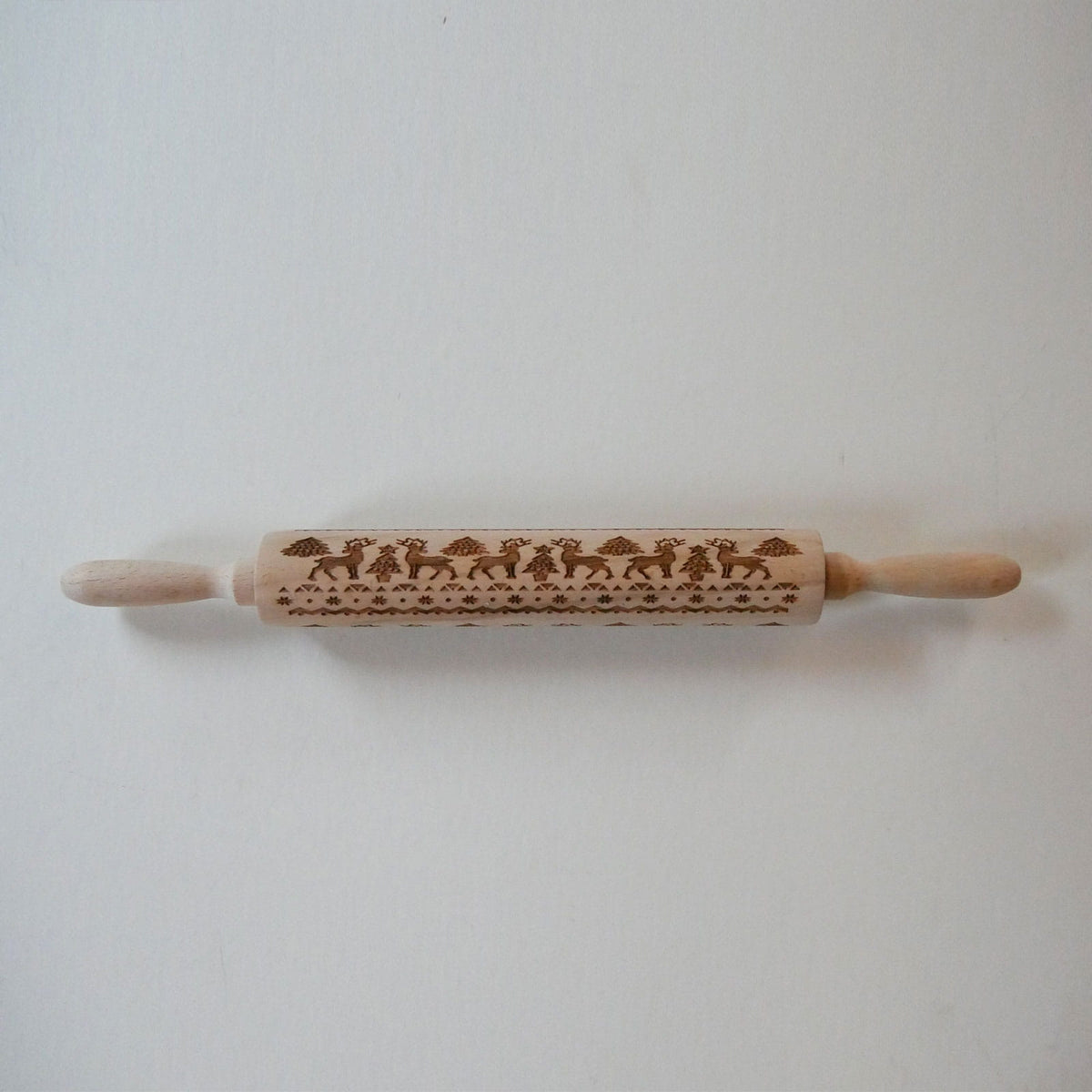 Wooden Reindeer Christmas Rolling Pin, Christmas Rolling Pin, Vintage Kitchen Chrismas Decor, Vintage Christmas Decor, Vintage Winter Decor