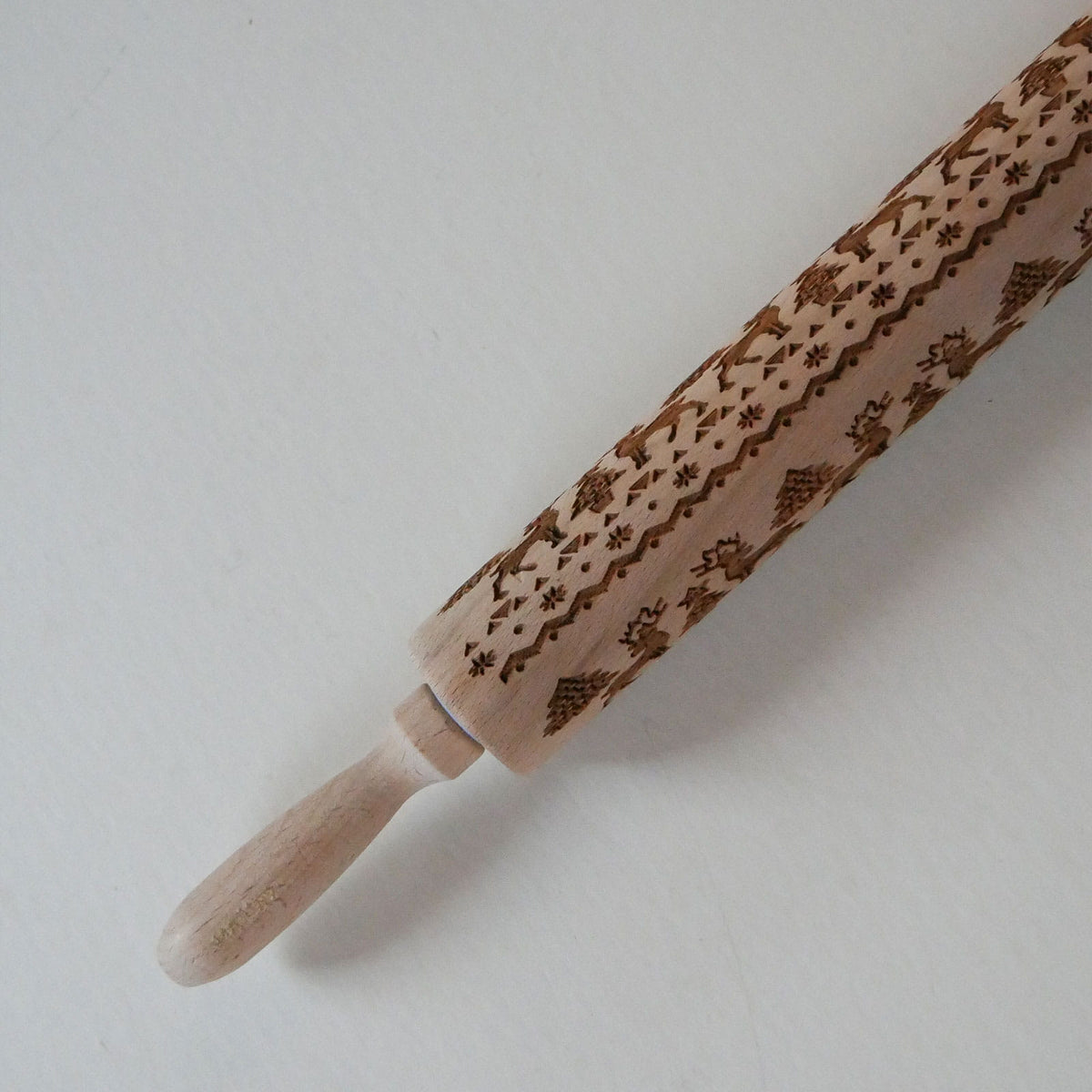 Wooden Reindeer Christmas Rolling Pin, Christmas Rolling Pin, Vintage Kitchen Chrismas Decor, Vintage Christmas Decor, Vintage Winter Decor