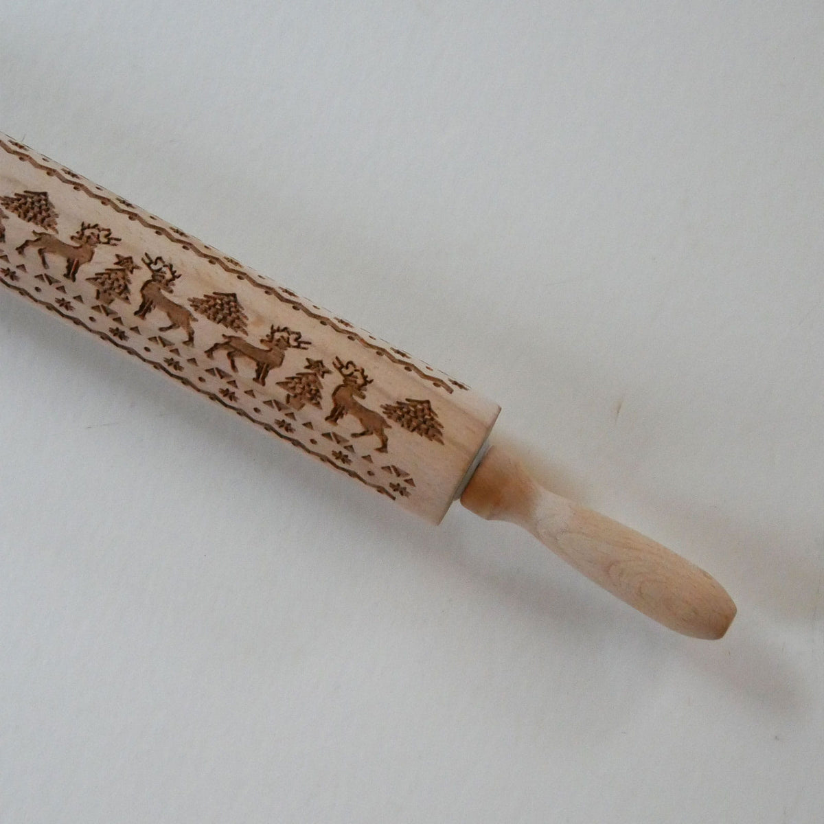 Wooden Reindeer Christmas Rolling Pin, Christmas Rolling Pin, Vintage Kitchen Chrismas Decor, Vintage Christmas Decor, Vintage Winter Decor