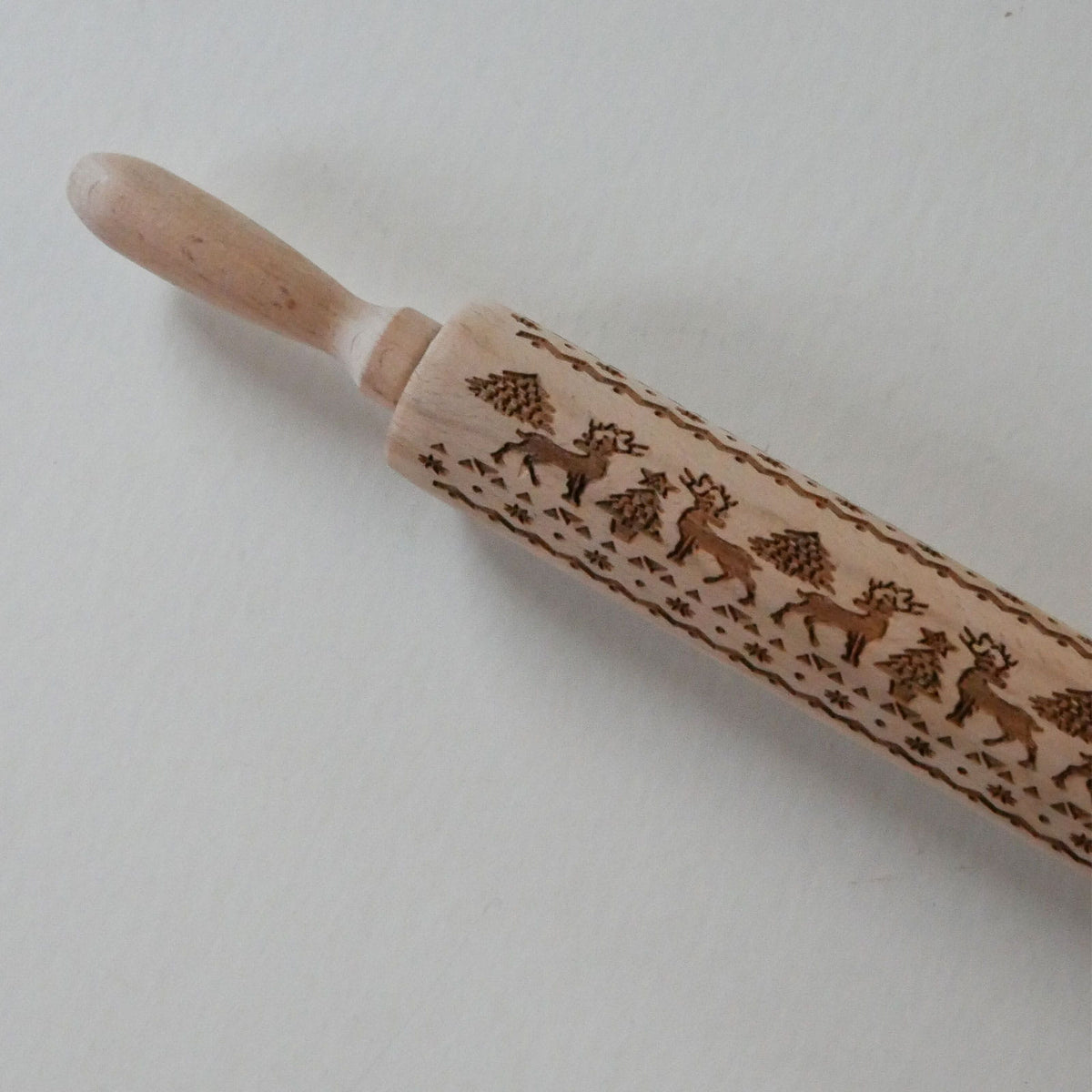 Wooden Reindeer Christmas Rolling Pin, Christmas Rolling Pin, Vintage Kitchen Chrismas Decor, Vintage Christmas Decor, Vintage Winter Decor