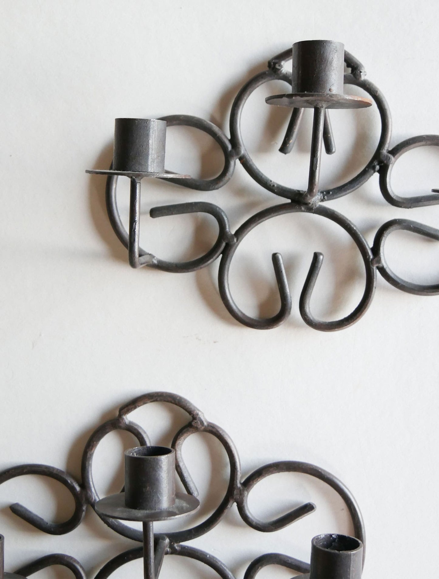 Vintage Wrought Iron 3-Candlestick Sconce, Vintage Iron Candlestick Holders, Wrought Iron Candlelabra