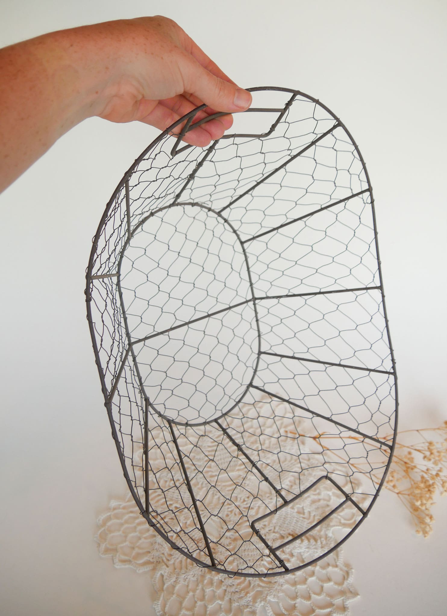 Vintage Farmhouse Wire Basket Vintage Wire Egg Basket Large Egg Basket Large Farmhouse Egg Basket Large Farmhouse Wire Basket