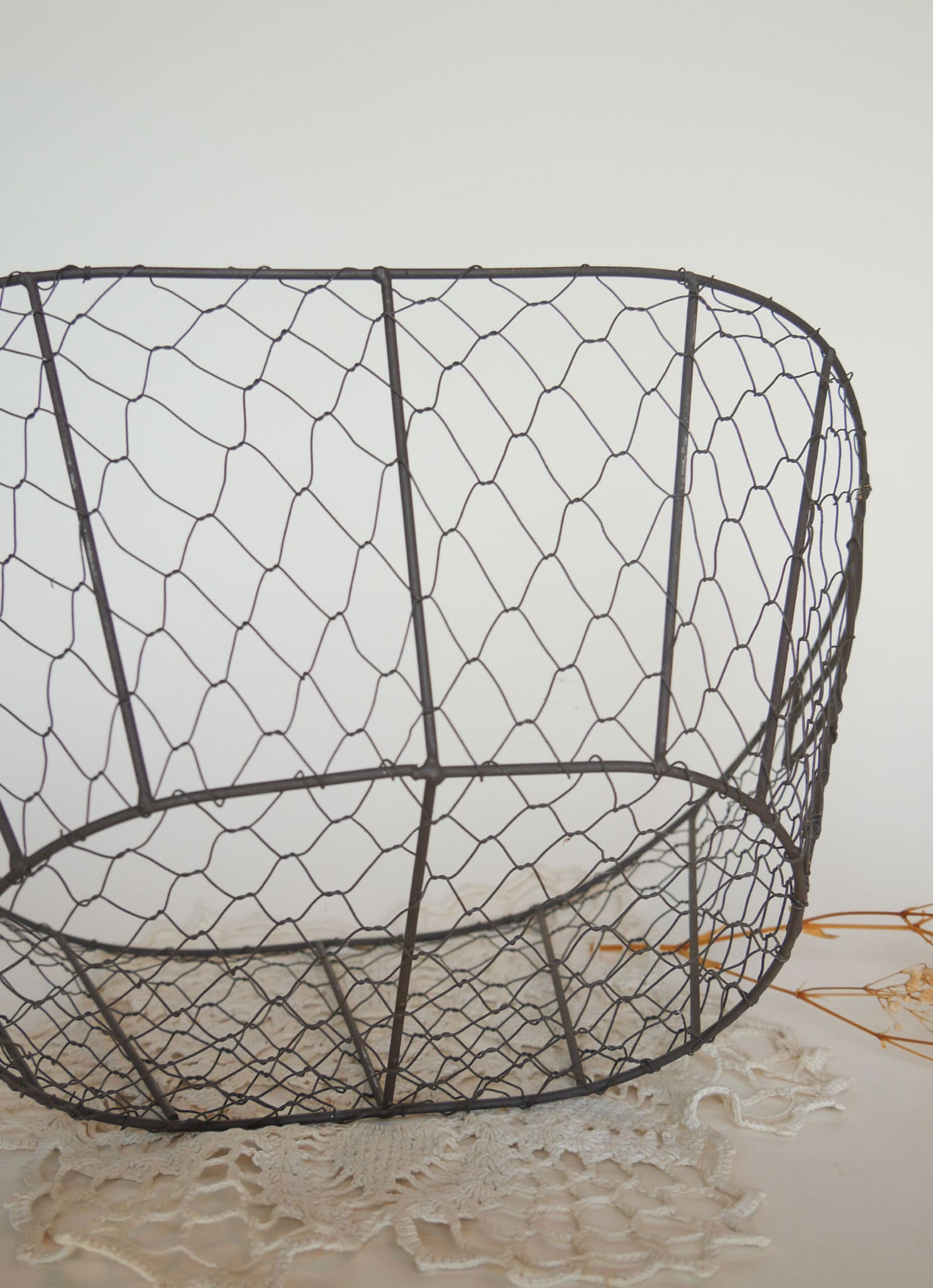 Vintage Farmhouse Wire Basket Vintage Wire Egg Basket Large Egg Basket Large Farmhouse Egg Basket Large Farmhouse Wire Basket